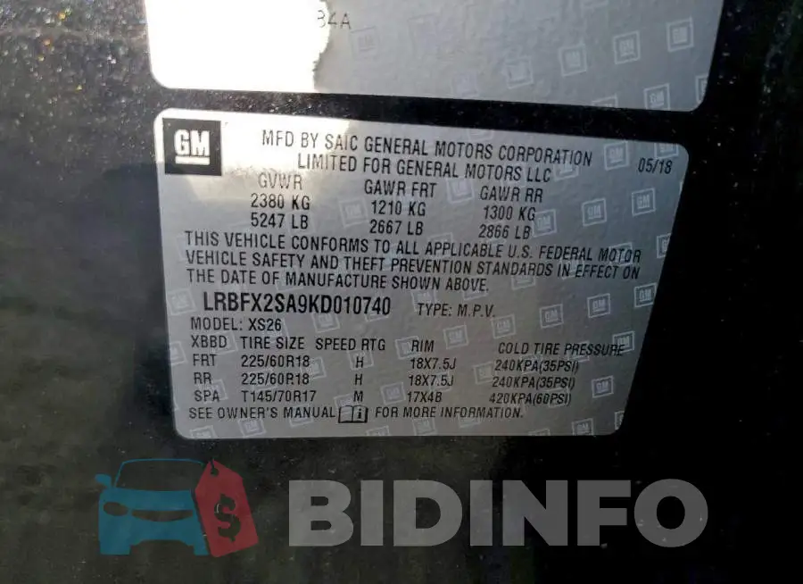 LRBFX2SA9KD010740 Photo# 13