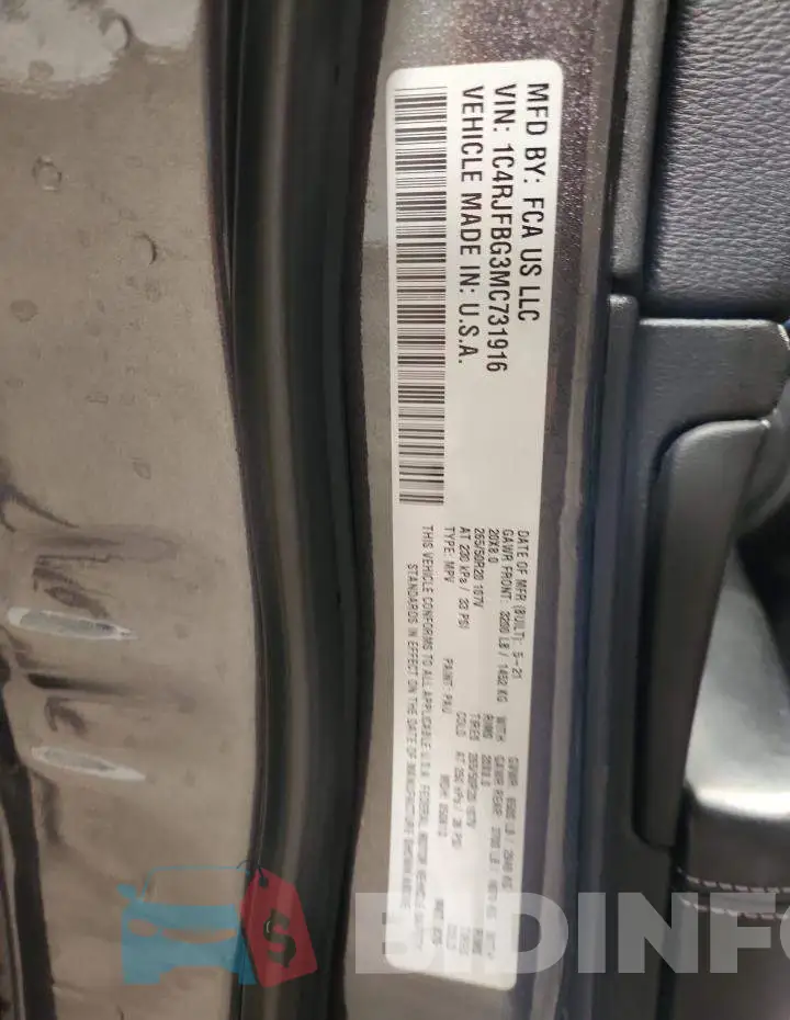 1C4RJFBG3MC731916 Photo# 13