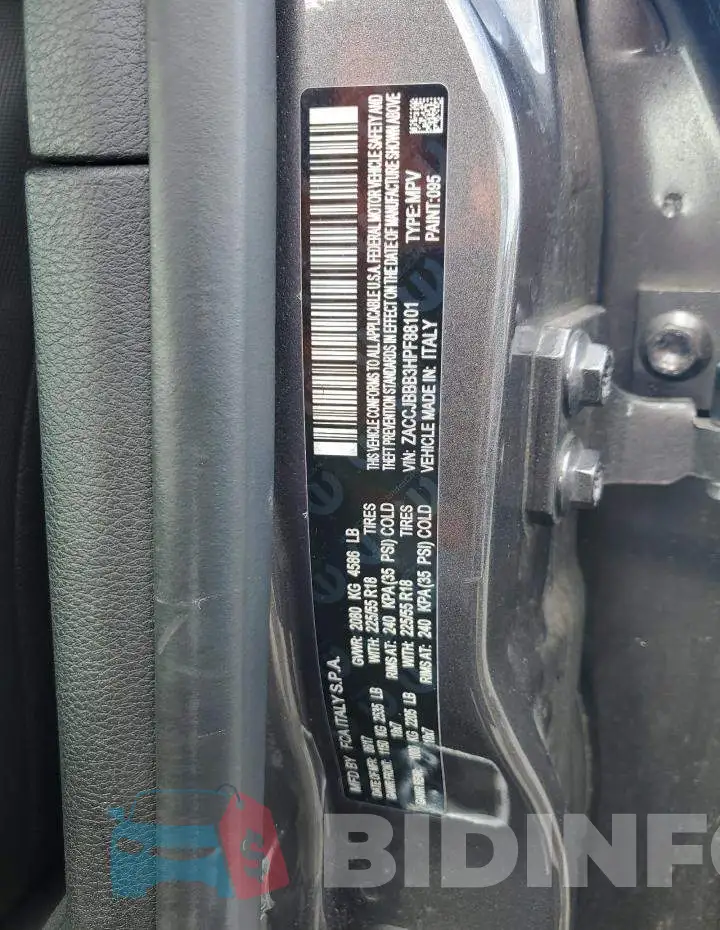 ZACCJBBB3HPF88101 Photo# 13