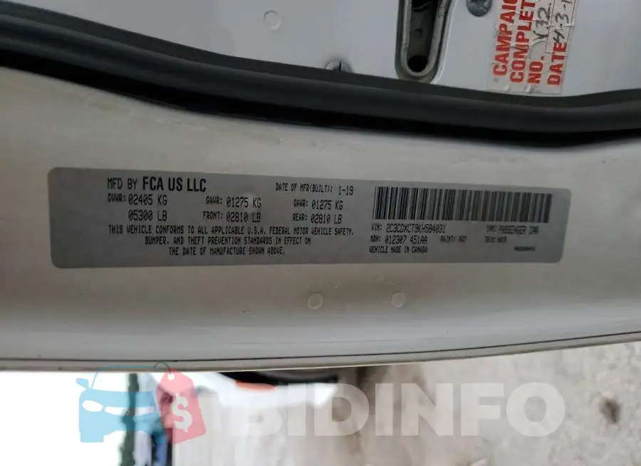 2C3CDXCT9KH584031 Photo# 12
