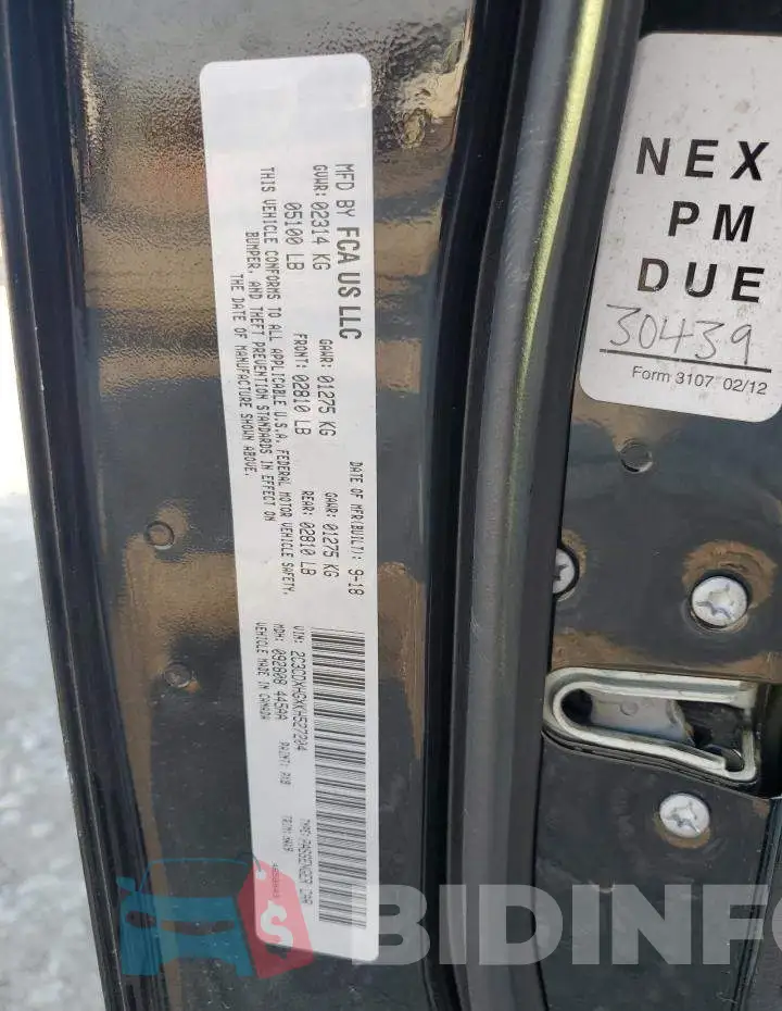 2C3CDXHGXKH527204 Photo# 12