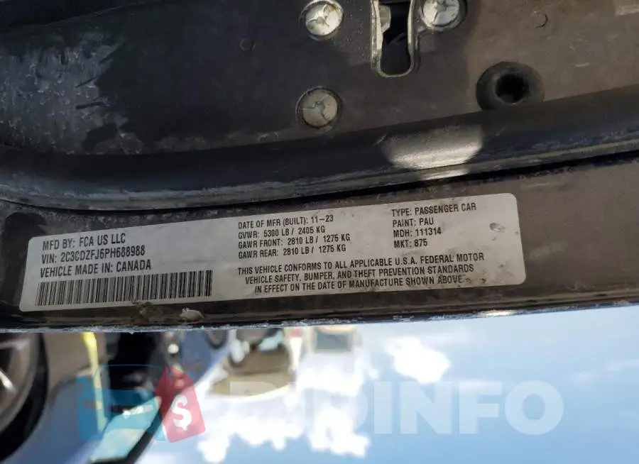 2C3CDZFJ6PH688988 Photo# 13