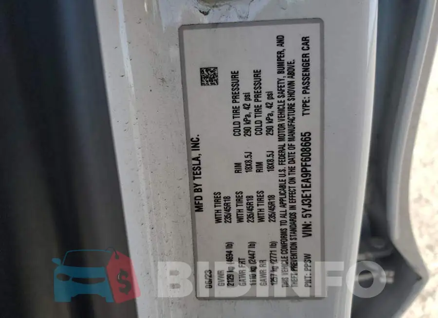 5YJ3E1EA9PF608665 Photo# 12