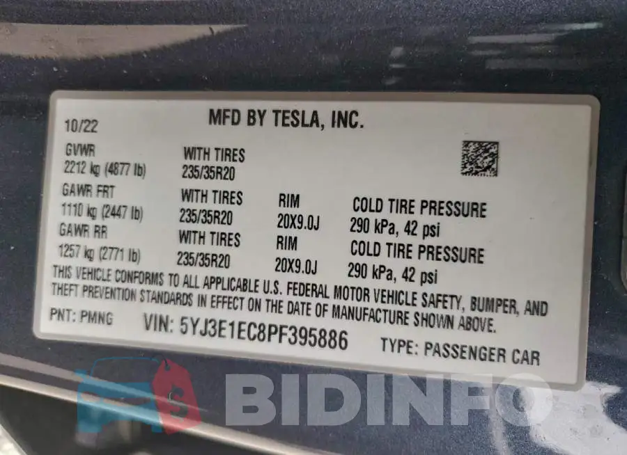 5YJ3E1EC8PF395886 Photo# 12