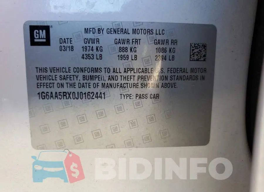 1G6AA5RX0J0162441 Photo# 12