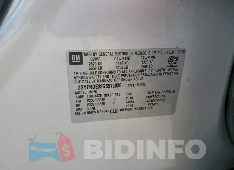 3GYFNDE32GS575039 Photo# 12