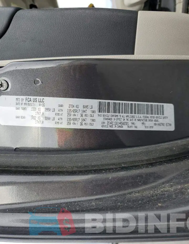2C4RC1DG1HR502321 Photo# 13