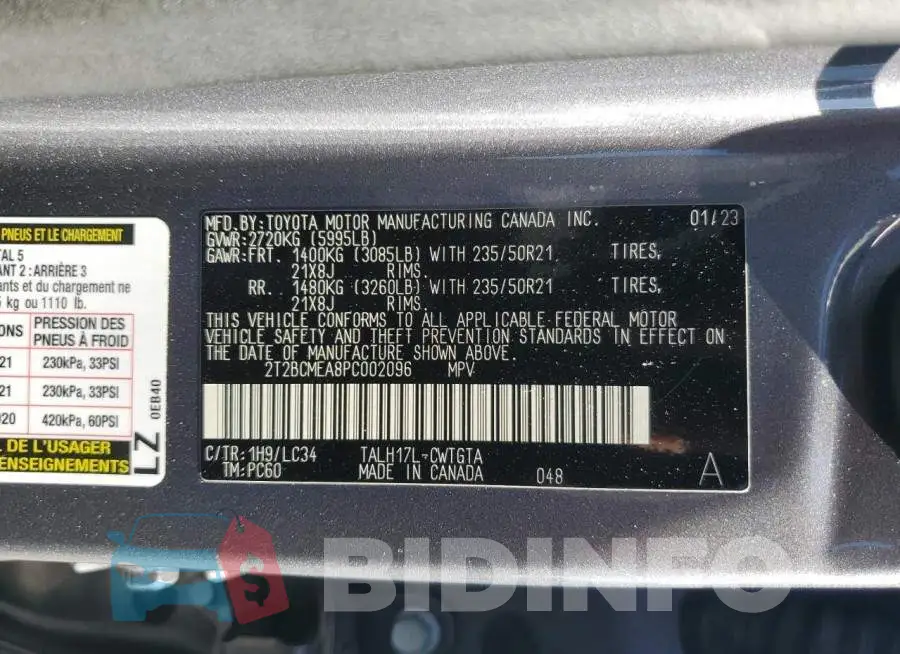 2T2BCMEA8PC002096 Photo# 13