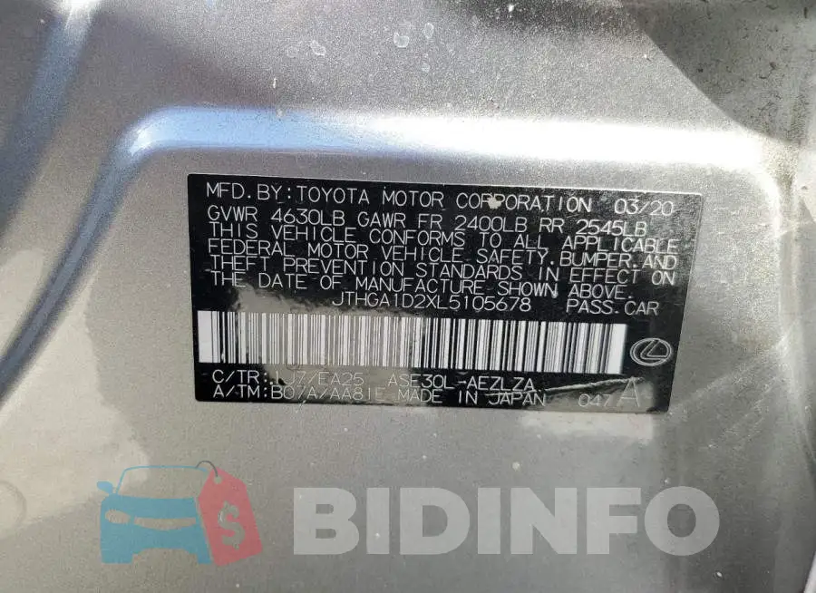 JTHGA1D2XL5105678 Photo# 13