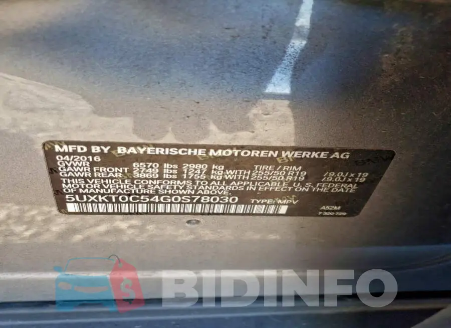 5UXKT0C54G0S78030 Photo# 13