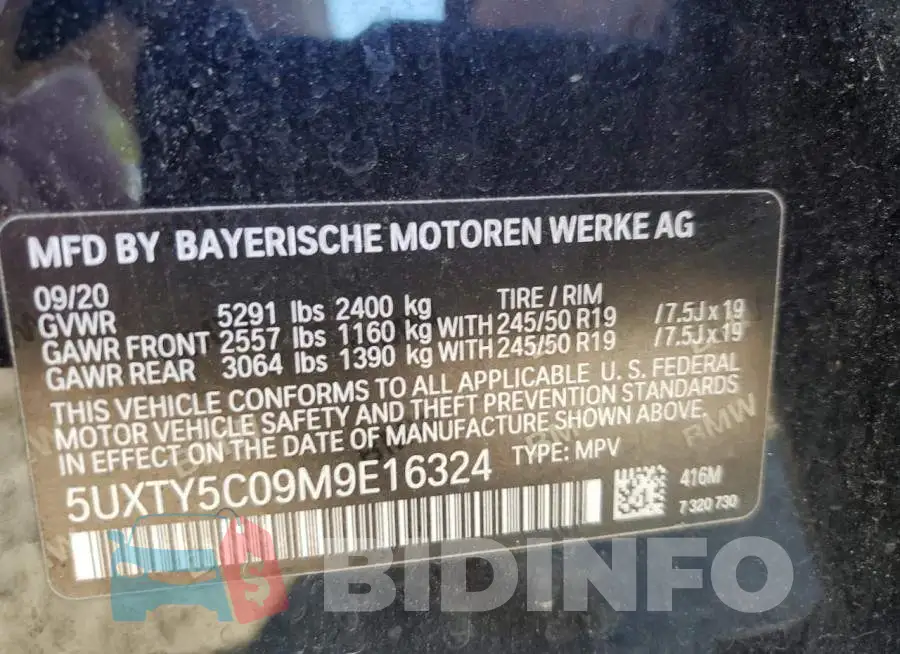 5UXTY5C09M9E16324 Photo# 13