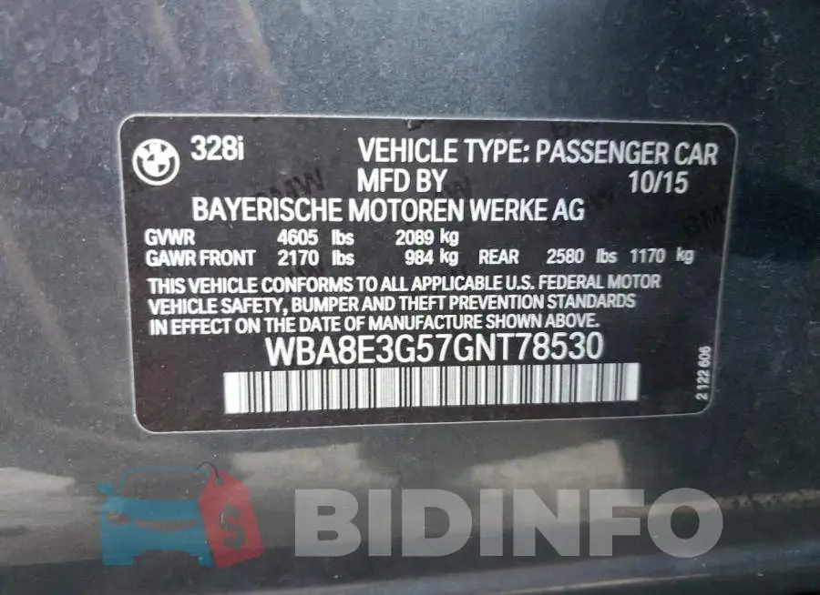 WBA8E3G57GNT78530 Photo# 12