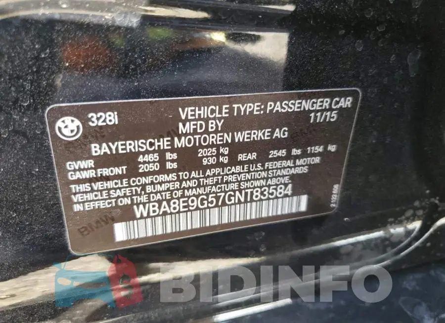 WBA8E9G57GNT83584 Photo# 12
