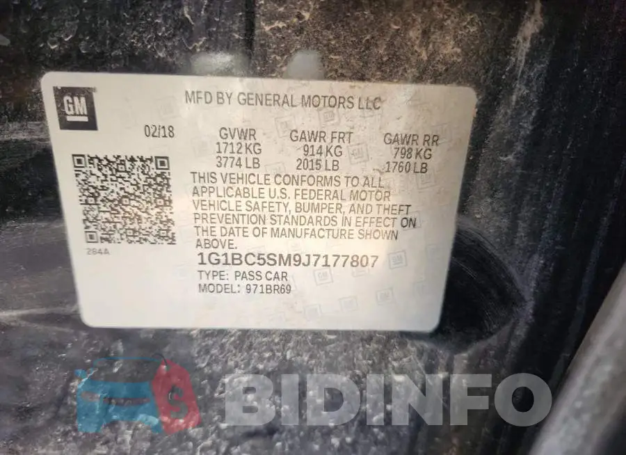 1G1BC5SM9J7177807 Photo# 12