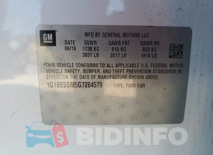 1G1BE5SM5G7284579 Photo# 13