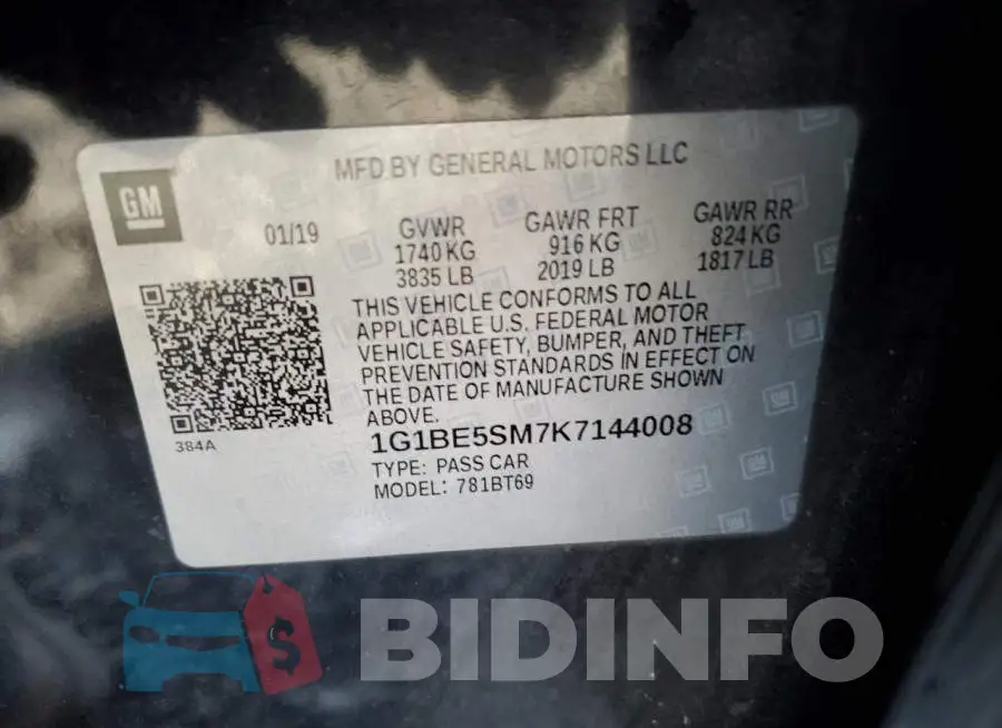 1G1BE5SM7K7144008 Photo# 12