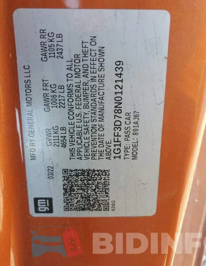 1G1FF3D78N0121439 Photo# 12