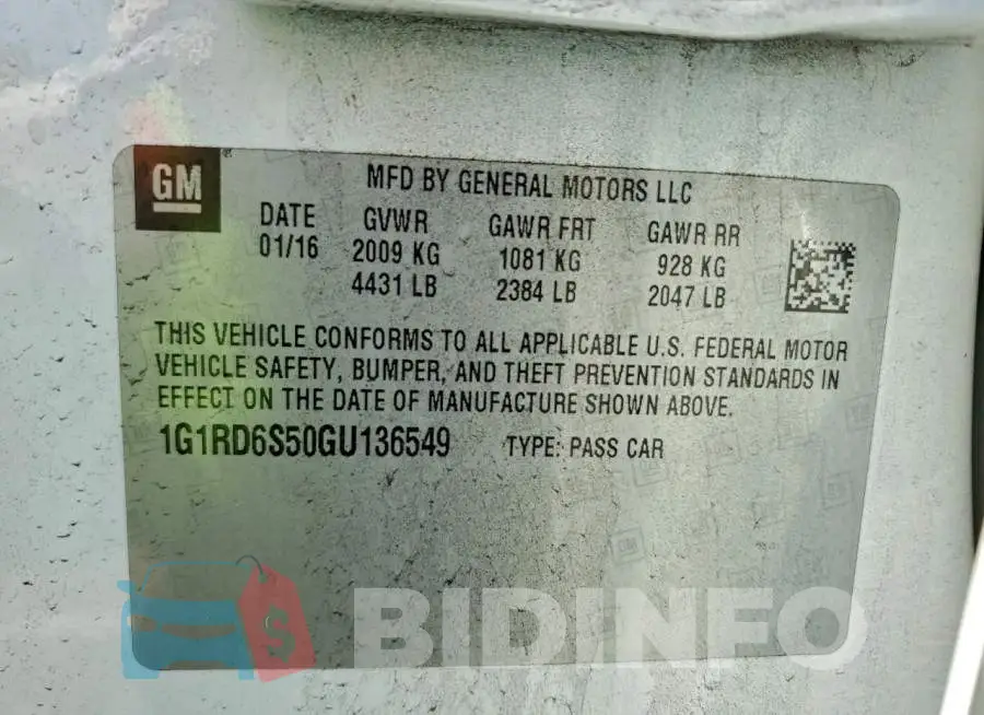 1G1RD6S50GU136549 Photo# 12