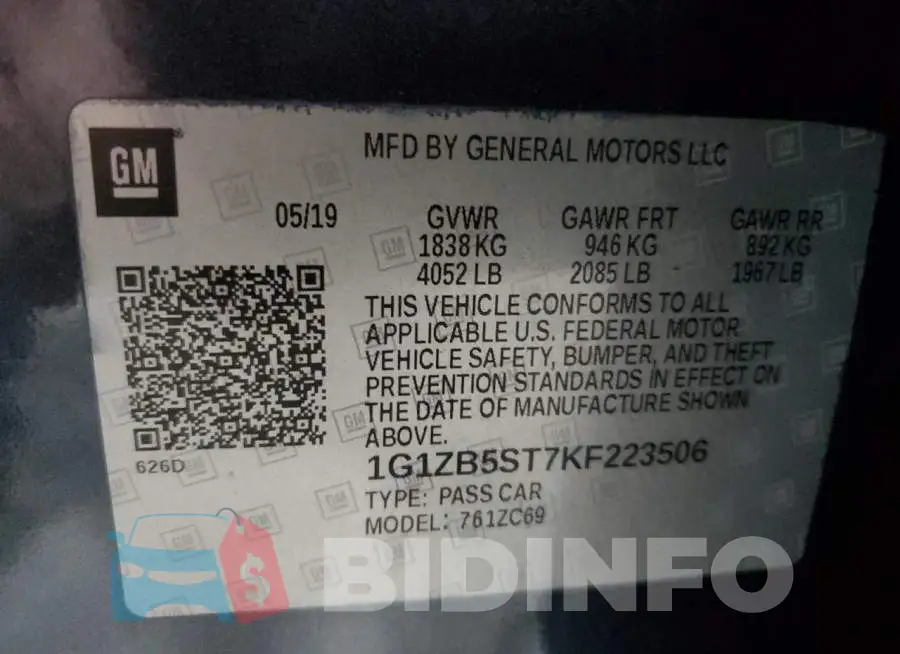 1G1ZB5ST7KF223506 Photo# 12