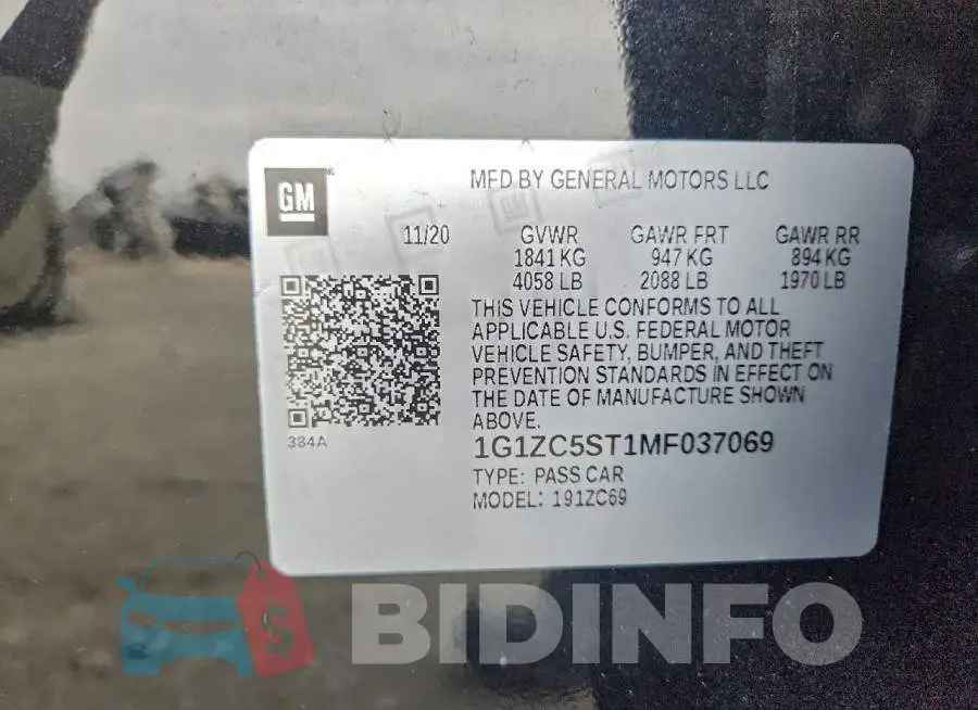1G1ZC5ST1MF037069 Photo# 13
