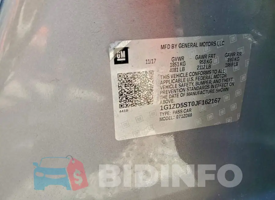 1G1ZD5ST0JF162167 Photo# 12