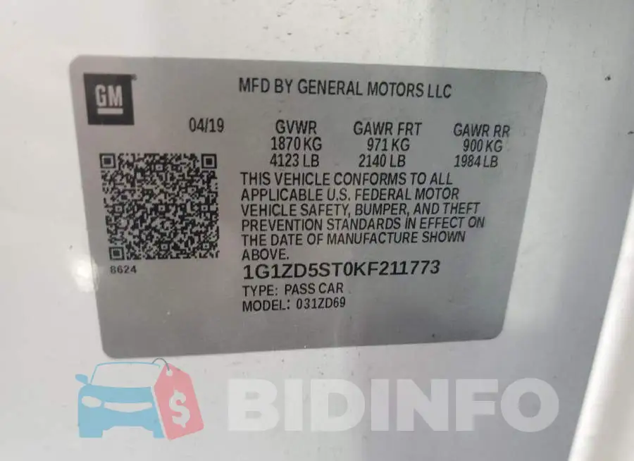 1G1ZD5ST0KF211773 Photo# 12