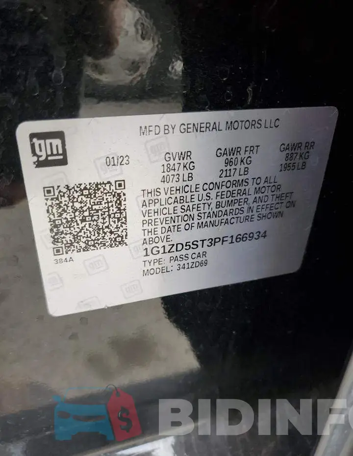 1G1ZD5ST3PF166934 Photo# 12