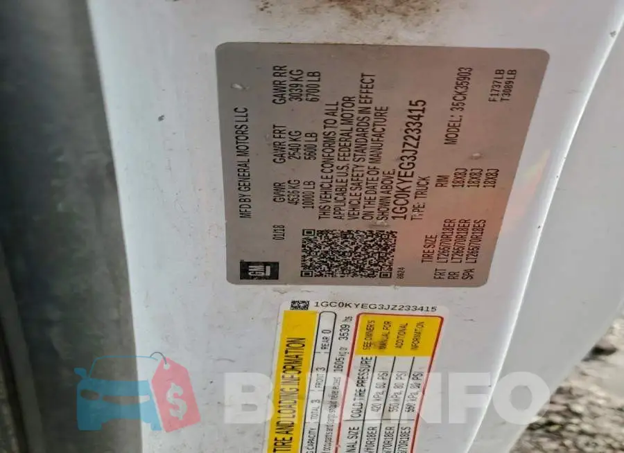 1GC0KYEG3JZ233415 Photo# 12