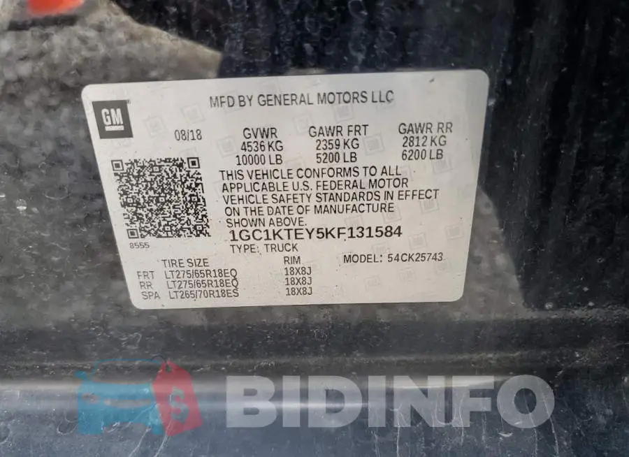 1GC1KTEY5KF131584 Photo# 12
