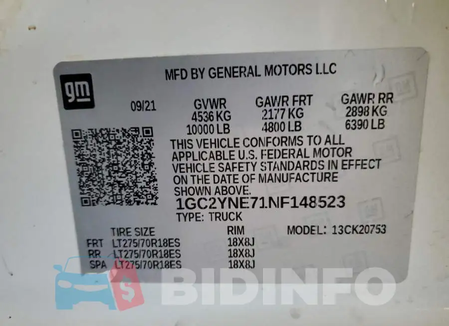 1GC2YNE71NF148523 Photo# 12