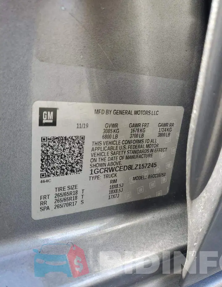 1GCRWCED8LZ157245 Photo# 12