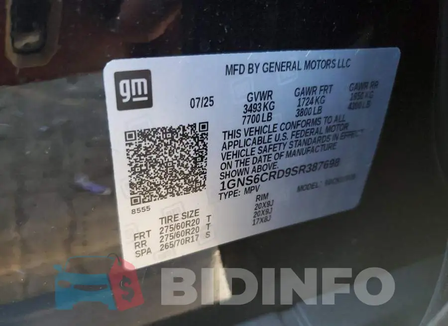 1GNS6CRD9SR387698 Photo# 14