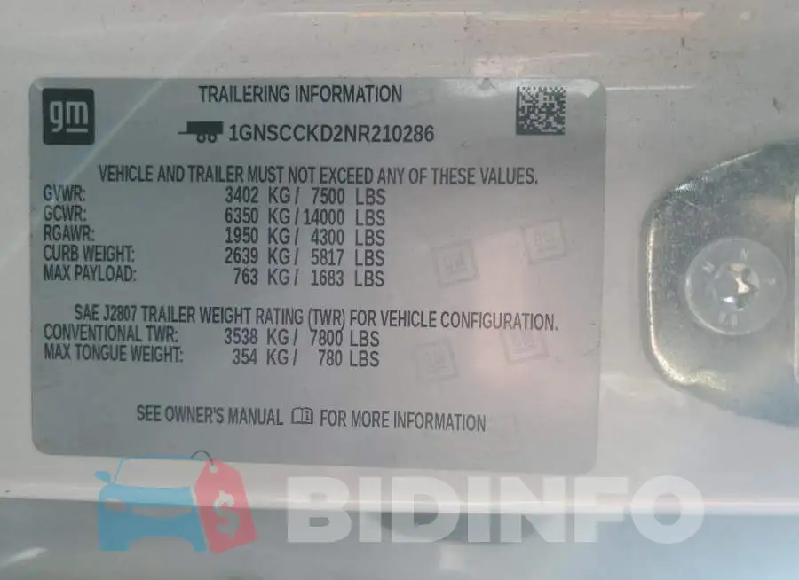 1GNSCCKD2NR210286 Photo# 13