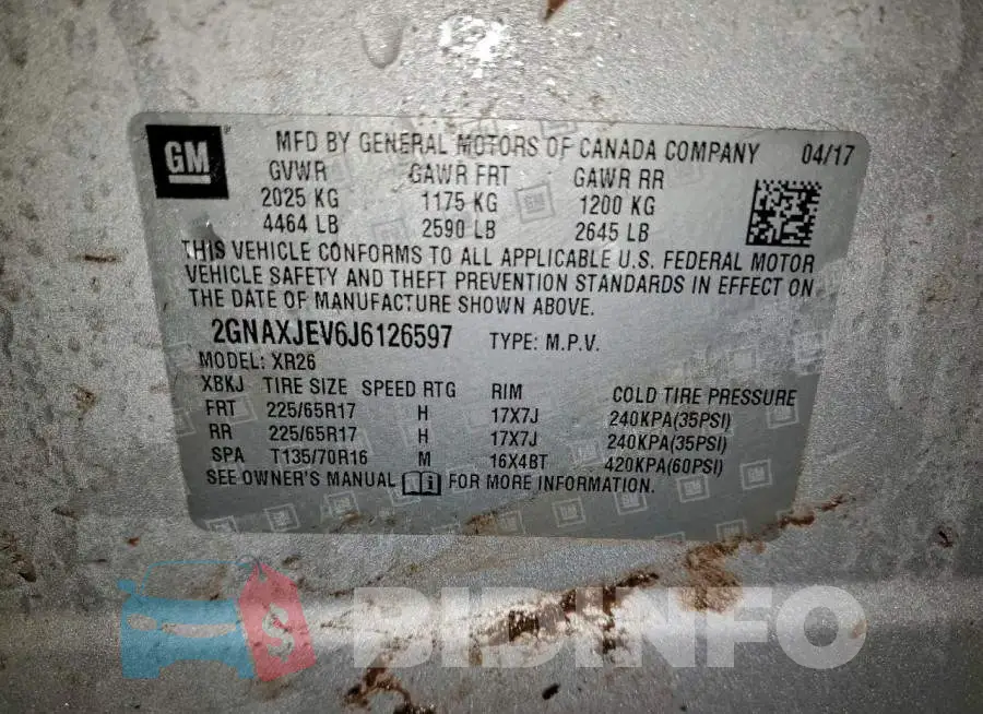 2GNAXJEV6J6126597 Photo# 13