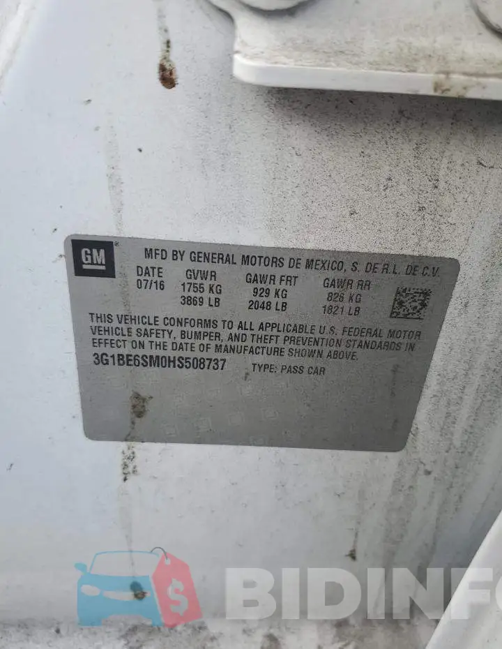 3G1BE6SM0HS508737 Photo# 12