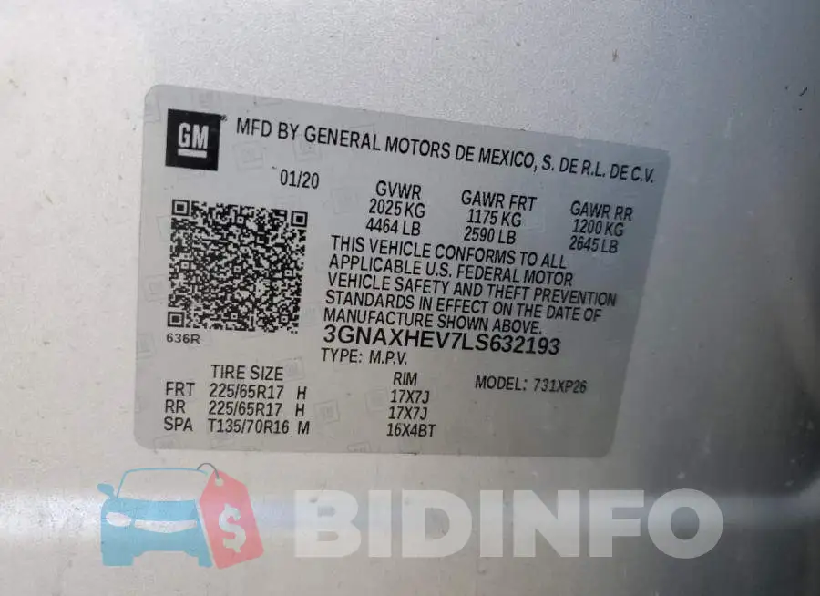 3GNAXHEV7LS632193 Photo# 13