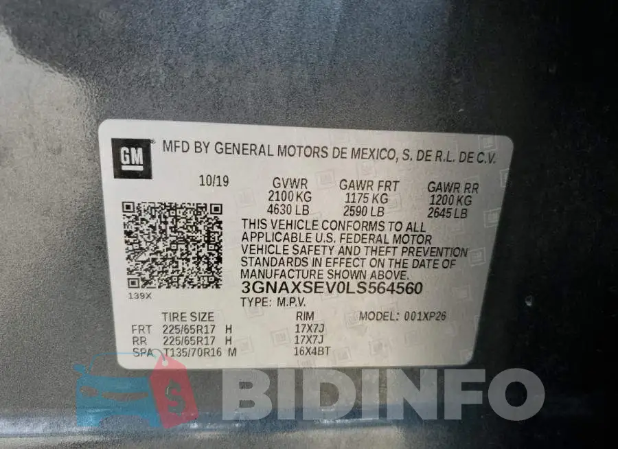 3GNAXSEV0LS564560 Photo# 13