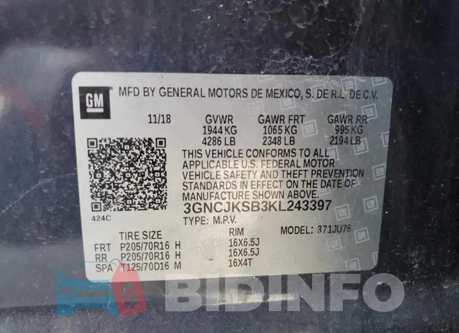 3GNCJKSB3KL243397 Photo# 12