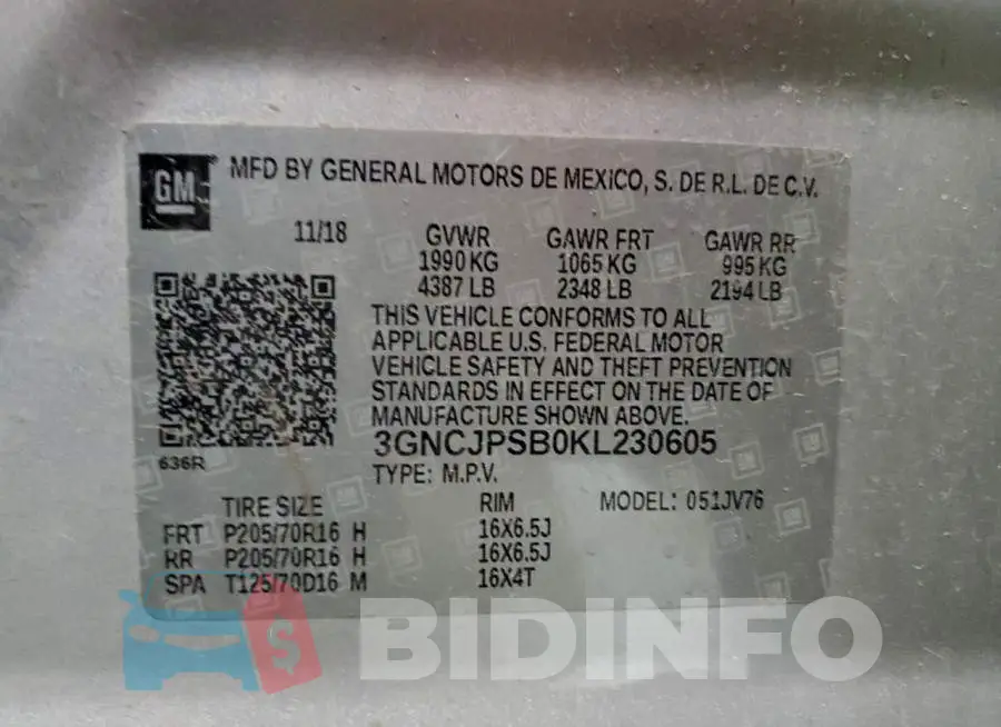 3GNCJPSB0KL230605 Photo# 13