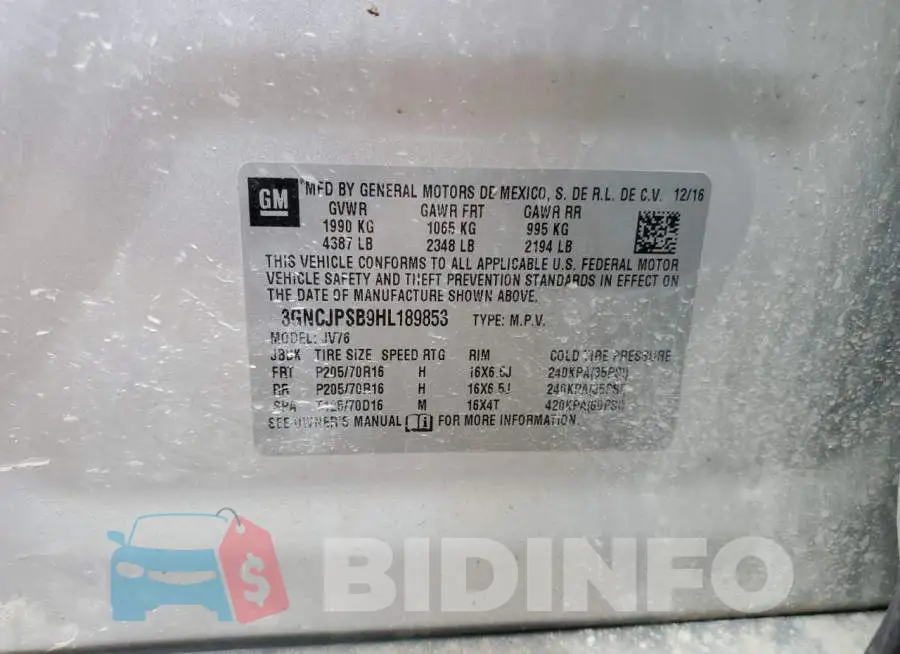 3GNCJPSB9HL189853 Photo# 13