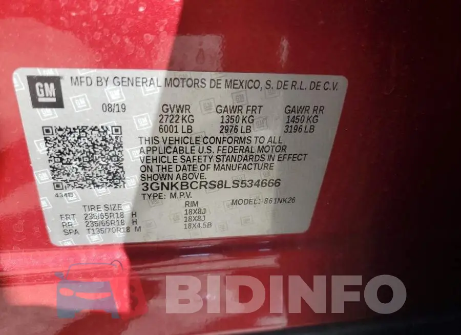 3GNKBCRS8LS534666 Photo# 13
