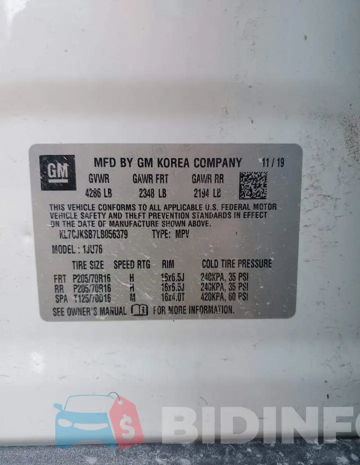 KL7CJKSB7LB056379 Photo# 13