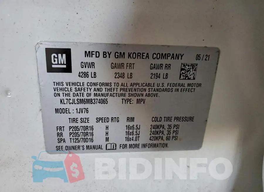 KL7CJLSM6MB374065 Photo# 12