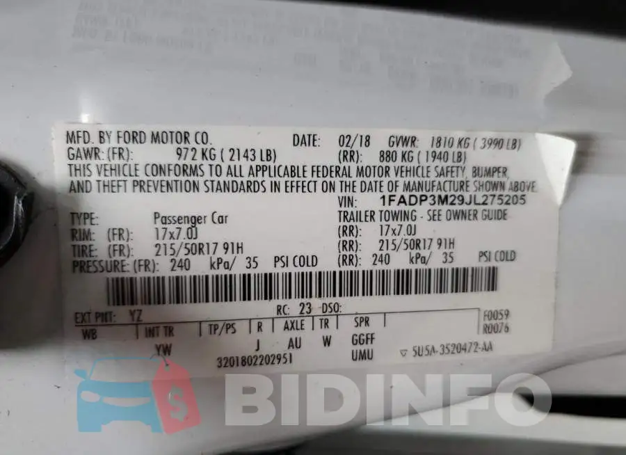 1FADP3M29JL275205 Photo# 13