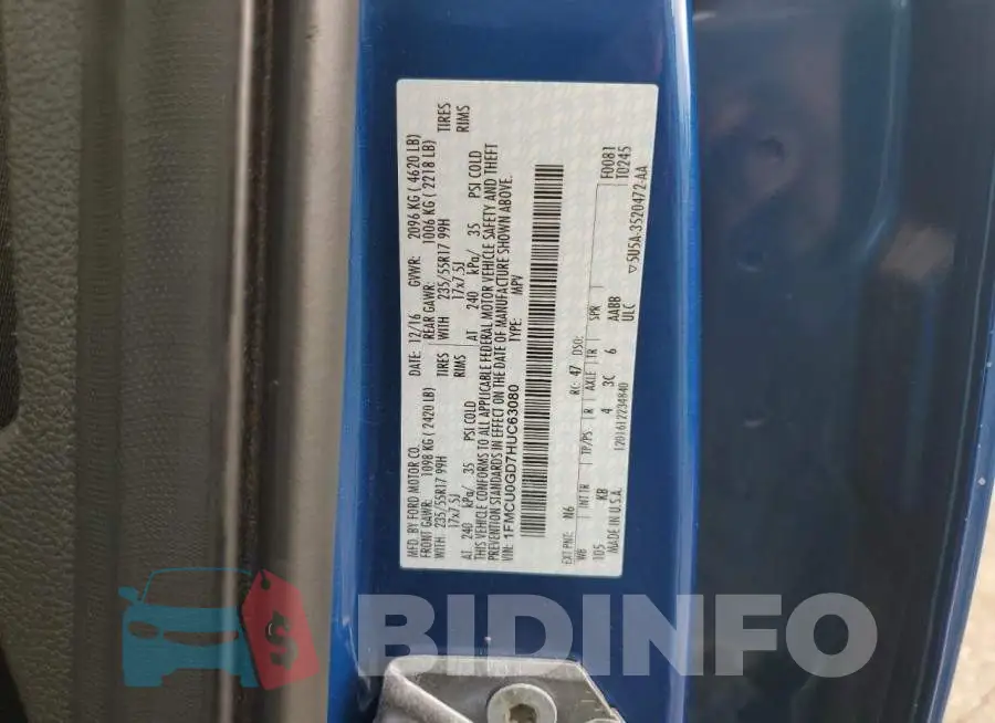 1FMCU0GD7HUC63080 Photo# 13