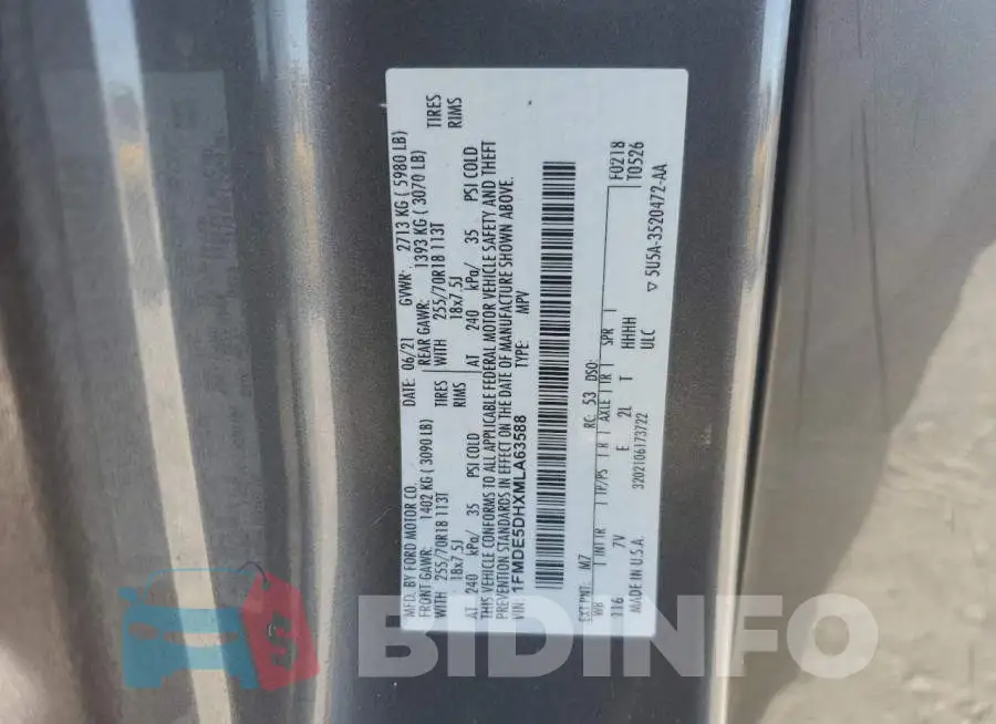 1FMDE5DHXMLA63588 Photo# 12