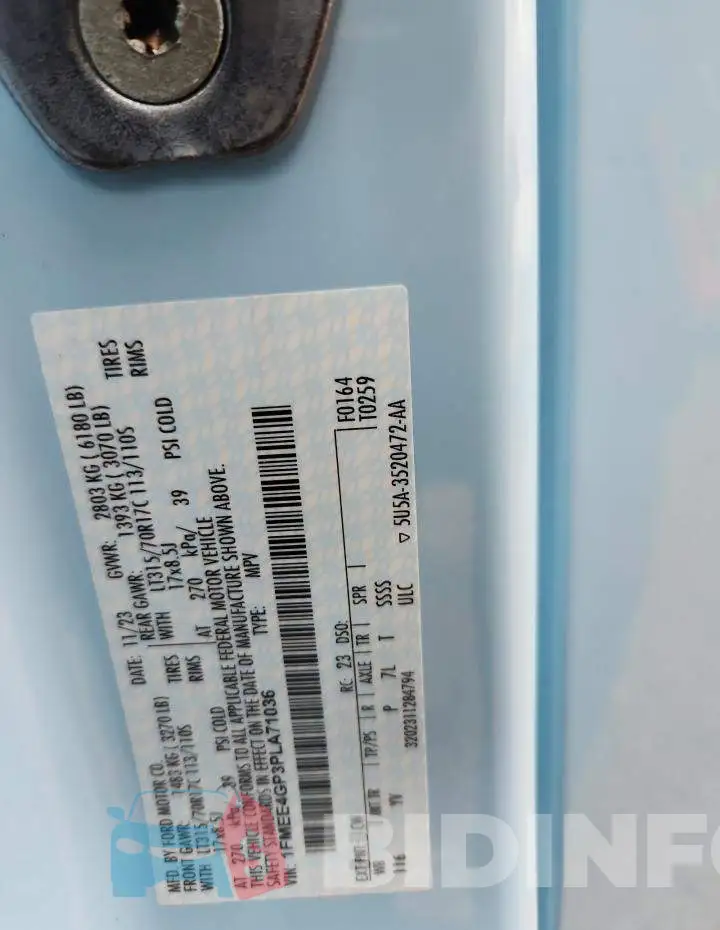 1FMEE4GP3PLA71036 Photo# 14