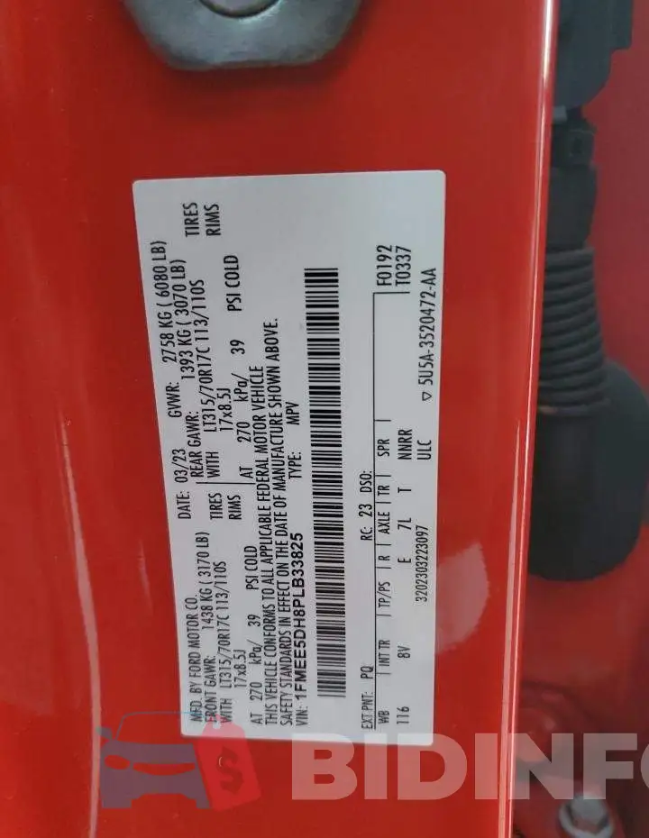 1FMEE5DH8PLB33825 Photo# 14