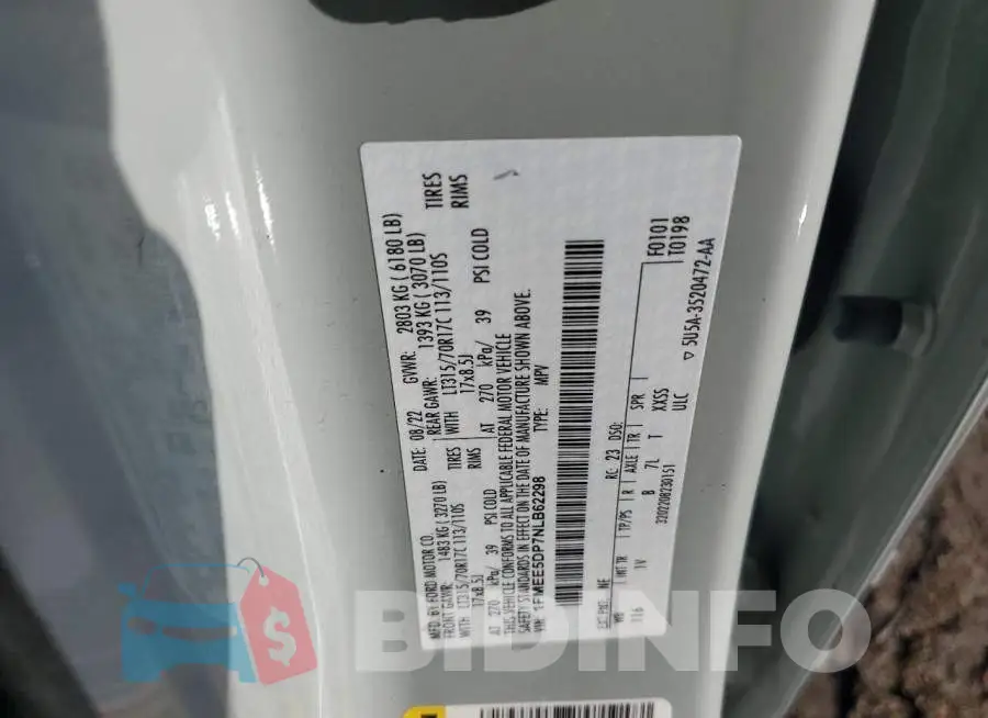 1FMEE5DP7NLB62298 Photo# 14