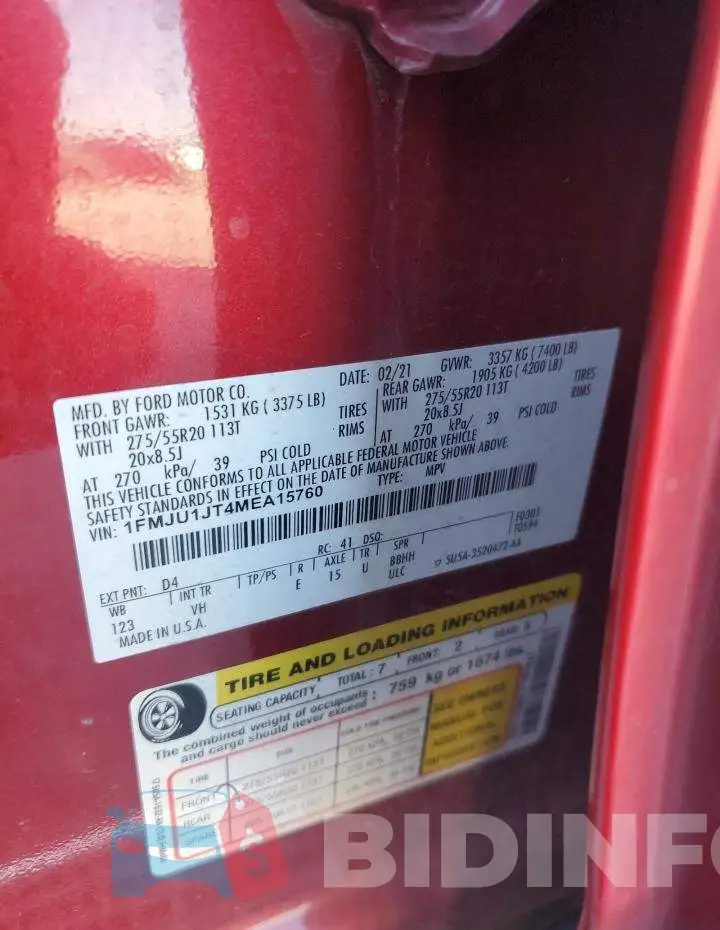 1FMJU1JT4MEA15760 Photo# 13